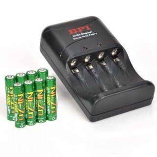 BPI Fast Charger with 8 packs AAA 1.6v 1000mWH High Voltage Rechargeable Batteries (Green) Electronics