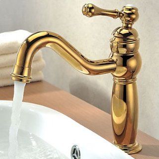 Single solid copper coating on the surface of titanium PVD modern bathroom sink faucet   Touch On Bathroom Sink Faucets  