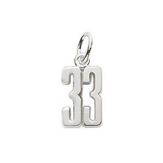 Rembrandt Charms Number 33 Charm, 14K White Gold Jewelry
