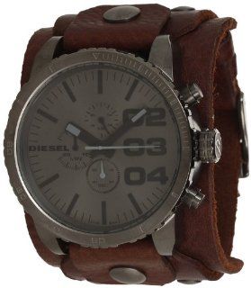 Diesel Leather Cuff Grey Dial Quartz Men's Watch   DZ4273 Diesel Watches