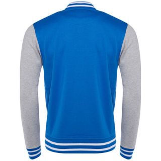 Majestic Mens LA Dodgers Houton Fleece Letterman Jacket   Grey/Blue      Clothing