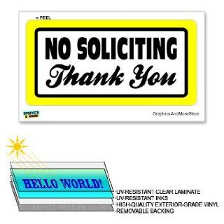 No Soliciting Thank You   12 in x 6 in   Laminated Sign Window Business Sticker  Business And Store Signs 