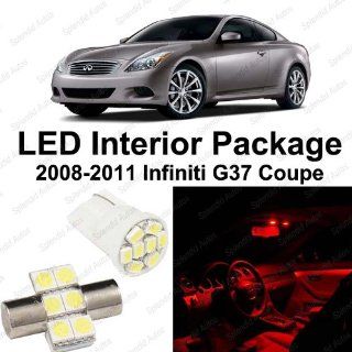 Splendid Autos Brilliant Red LED Infiniti G37 Coupe Interior Package Deal 2008 2011 (7 Pieces) Automotive