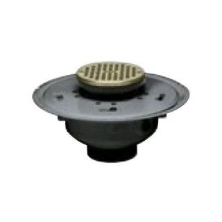 Oatey 72134 PVC Adjustable Commercial Drain with 6 Inch BR Grate and Round Ring, 4 Inch   Bathtub Drains  