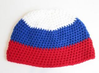 Russia Flag Skull Beanie  Cold Weather Hats  Clothing
