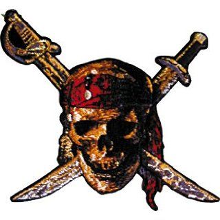 Pirates Of The Caribbean Skull & Sword Embroidered Iron On Disney Movie Patch DS 15 Novelty Baseball Caps Clothing