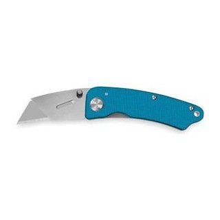 Folding Utility Knife, Aluminum, Blue   Utility Knives  
