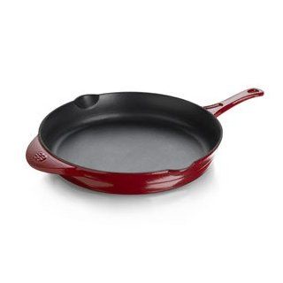 Calphalon Enamel Cast Iron 12 Inch Fry Pan, Cabernet Red Kitchen & Dining