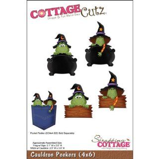 Cauldron Peekers Metal Die   Cottage Cutz   The Scrapping Cottage   Furnitureanddecor