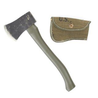 Original WWII U.S. Axe Hatchet with New Made Canvas Carrier 