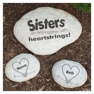 Engraved Sisters Garden Stone  Outdoor Decorative Stones  Patio, Lawn & Garden