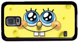 Cartoon Spongebob Squarepants PC Black Skin Hard Shell Cover Case for Samsung Galaxy S5 of Hanchao CT #006 Cell Phones & Accessories