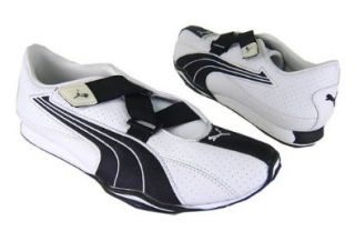 Womens Puma Bashy L Perf Wn's White/Black Athletic Shoes (8) Shoes