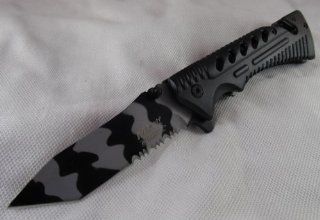M Tech Urban Camo Rescue Spring Assisted Folder Pocket Knife  Hunting Folding Knives  Sports & Outdoors