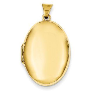 Gold and Watches 14k Polished Domed Oval Locket Locket Necklaces Jewelry
