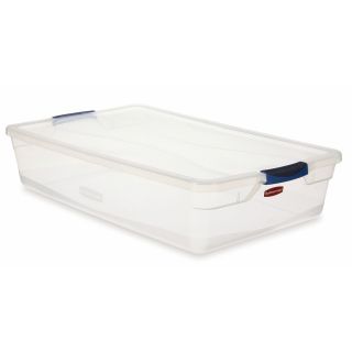 Rubbermaid Clever Store 41 Quart Clear Tote with Latching Lid