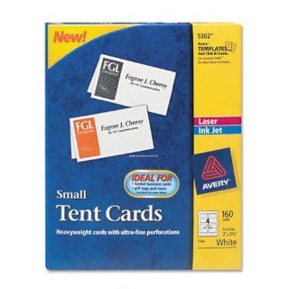 Avery Small Tent Cards, 2 x 3.5 Inches, White, Box of 160 (5302)  Blank Tent Cards 