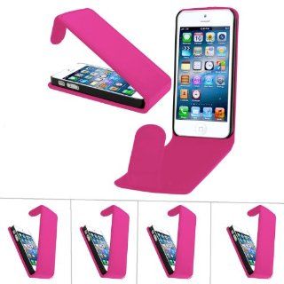 SAMRICK   Apple iPhone 5 5G & The New iPhone 5th Generation & Apple iPhone 5S   Pack of 5   Hot Pink Specially Designed Leather Flip Case Cell Phones & Accessories