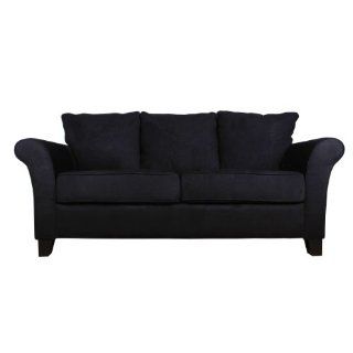 Shop Handy Living MLN1 SX AAA19 Milan Transitional Flared Arm Microfiber Sofa, Black at the  Furniture Store. Find the latest styles with the lowest prices from Handy Living