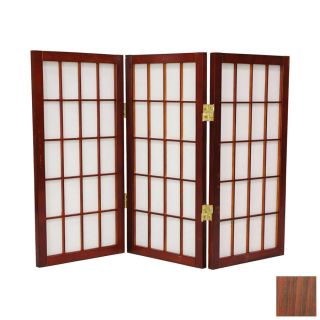 Oriental Furniture 6 Panel Walnut Folding Indoor Privacy Screen