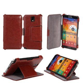 AceAbove Samsung Galaxy Note 3 Case   Protective Stand Case for Galaxy Note III [Brown] Cell Phones & Accessories