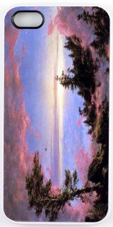 Rikki KnightTM Frederick Edwin Church Art Above the Clouds at Sunrise Design iPhone 5 & 5s Case Cover (White Rubber with bumper protection) for Apple iPhone 5 & 5s Cell Phones & Accessories