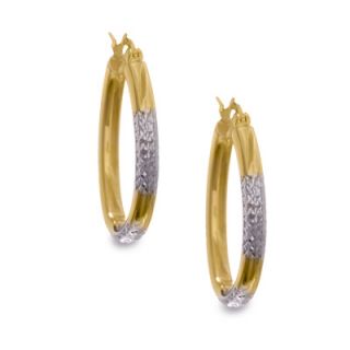 14k two tone gold oval hoop earrings $ 170 00 add to bag send a hint