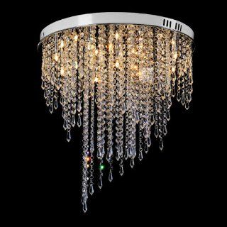 20" Morden Creative LED Crystal Hanging stainless Steel Round Top celling lamp dining room celling lamp Hotel Lobby celling lamp   Ceiling Pendant Fixtures
