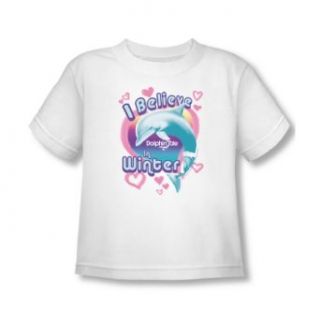 Dolphin Tale   I Believe In Winter Toddler T Shirt In White Clothing