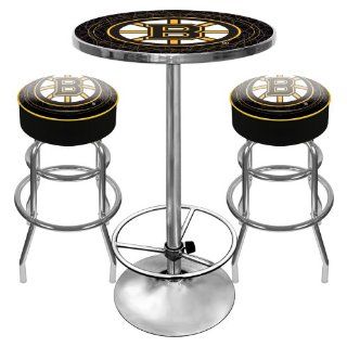 Trademark Global Boston Bruins Gameroom Combo with 2 Bar Stools and Table  Home Bar And Bar Stool Sets  Sports & Outdoors