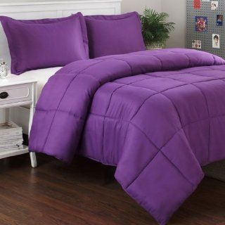 Micro Fiber Purple Mini Comforter Set   Full/Queen Mini Comforter Set   Purple   Purple Bedding Queen