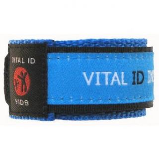 Child ID Safety Wristband. Store Your Contact Info plus Your Child's Allergy and Medication Information. Updateable. Waterproof. Adjustable. Robust. Winning Child Identity Bracelet Design from Vital ID. Assorted Colours. (Blue) Clothing