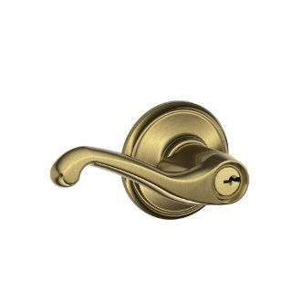 Schlage F51FLA609 Flair Keyed Entry Lever, Antique Brass   Door Levers  
