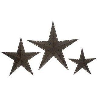 Punched Bronze Metal Star Wall Decor Set of 3   Wall Sculptures