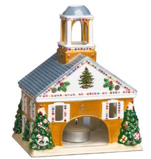 Spode World of Christmas Figural Town Hall Votive Holder   Christmas Decor