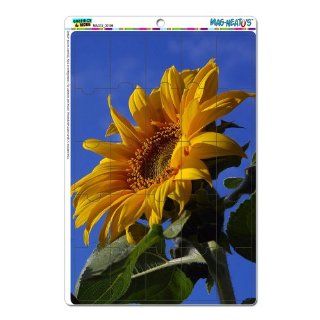 Graphics and More Sunflower Against Blue Sky Mag Neato's Novelty Gift Locker Refrigerator Vinyl Puzzle Magnet Set  