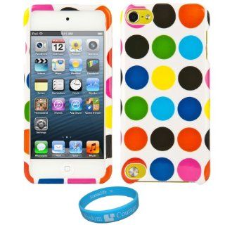 SumacLife Faceplate Cover (Color Circle) for Apple iPod Touch 5 + SumacLife TM Wisdom Courage Wristband   Players & Accessories