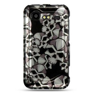 BLACK SKULLS Hard Plastic Design Case for HTC Incredible 2 6350 / Incredible S Cell Phones & Accessories