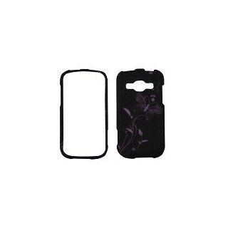 Samsung Galaxy Ring M840 / Galaxy Prevail 2 Boost/virgin Faceplate Hard Case cover Protector snap on hard rubberized CAMOUFLAGE BLACK PURPLE BUTTERFLY Cell Phones & Accessories