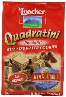Loacker Quadratini Hazelnu Wafer Cookies, 8.82 Ounce Packages (Pack of 8)  Packaged Wafer Snack Cookies  Grocery & Gourmet Food
