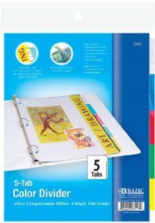 BAZIC 3 Ring Binder Dividers with 5 Insertable Color Tabs  Binder Index Dividers 