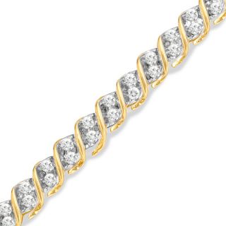 CT. T.W. Diamond Slant Bracelet in 10K Gold   Zales