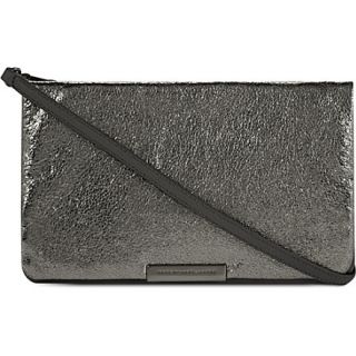 MARC BY MARC JACOBS   Ravenheart metallic leather clutch