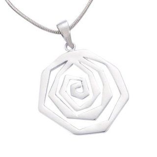 So Chic Jewels   Sterling Silver Squared Spiral Pendant (Sold alone chain not included) So Chic Jewels Jewelry