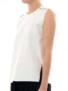 Embossed leather and cotton blend top  Helmut Lang  MATCHESF