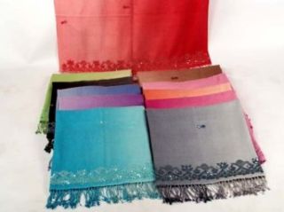 CASHMERE PASHMINA FANCY SHAWLS at $79.00 (annual clearance) we still offer the best quality in luxuriously warm shawls, 78 inches long and 28 inches wide, approximately 70% Cashmere Pashmina with 30% Silk, in many vibrant colors, use as shawl, wrap & s