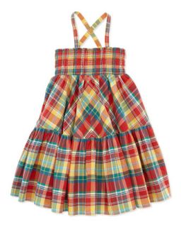 Smocked Plaid Dress, Red, Toddler Girls 2T 3T   Ralph Lauren Childrenswear