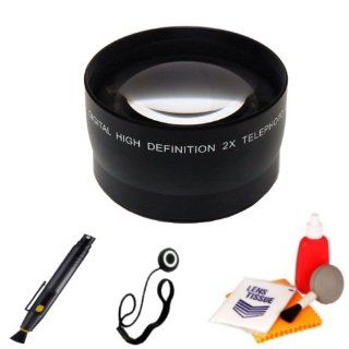 2X Telephoto High Definition 52mm Lens Kit for NIKON (D40 D40X D50 D60 D80 D90 D300S D700 D3000 D3100 D3200 D5000 D5100 D7000) Digital SLR Cameras Which Have Any of These Nikon Lenses (18 55mm, 55 200mm, 50mm). Also Includes Bonus Deluxe Lens Cap Keeper, L
