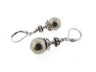 orchid cove Handcrafted Natural Pyrite (also known as fools gold) Earrings with Stainless Steel Earwires Jewelry
