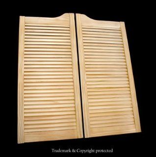 Pine Cafe Doors Louvered pre fit for 32" finished opening (24, 28, 29, 30, 31, 34, 35 and 36" sizes also available)  ProLamen Anti Warp  Saloon Western Swinging Style Wood Bar Door   Cafe Doors Emporium  